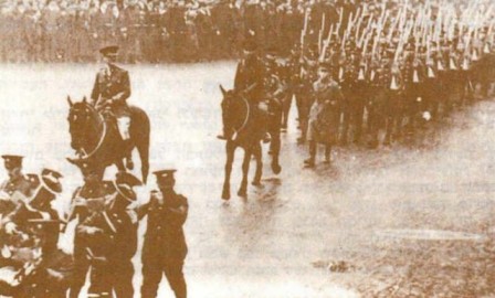 38. batalion Židovské legie pochodující Londýnem, 22.únor 1918